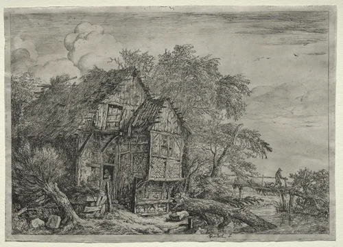 The Little Bridge by Jacob van Ruisdael, print, 1645-1655