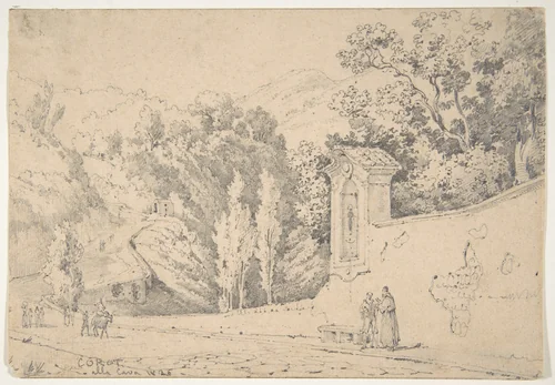 Italian Landscape by anonymous, drawing, 1800-1899