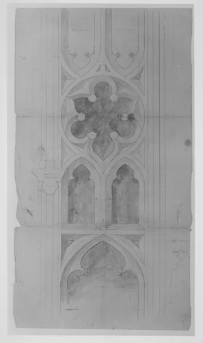 Design for window tracery for Chapman - full size by Alexander Jackson Davis, drawing, 1853-1855