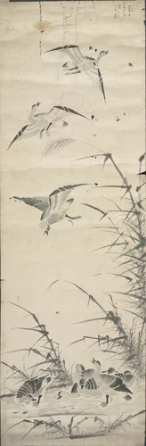 Wild Geese and Reeds by Unknown, painting, 1392-1910