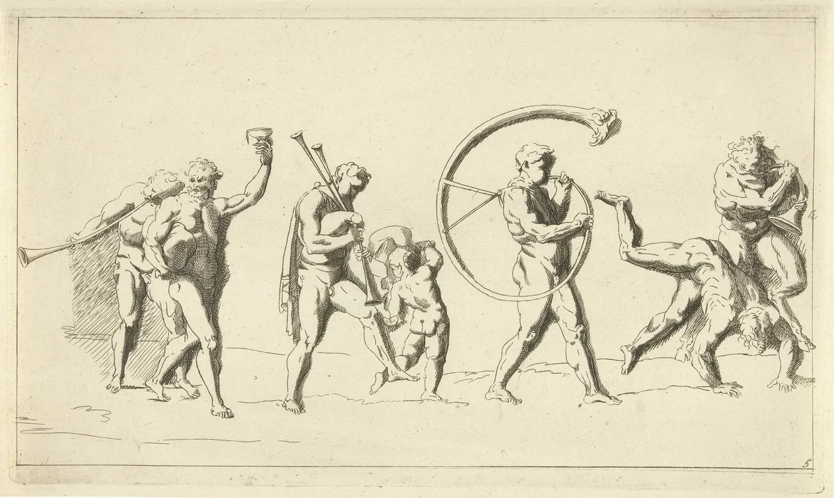Triomftocht van Bacchus by Franz Ertinger, print, 1652-1707