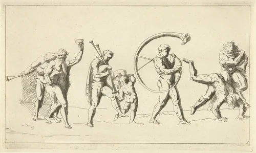 Triomftocht van Bacchus by Franz Ertinger, print, 1652-1707