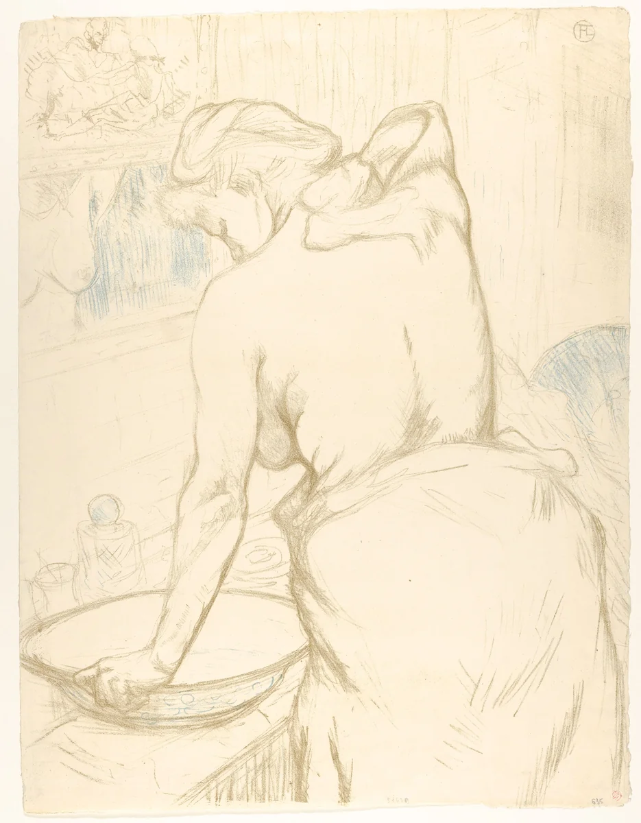 Washing by Henri de Toulouse-Lautrec, print, 1896