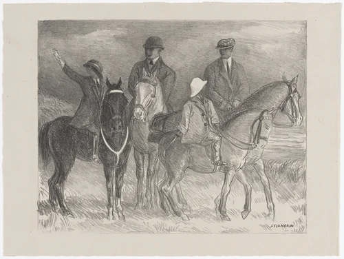 Departing for the Ride (Le Départ pour la promenade) from Essai dur l'histoire de la lithographie en France. Les Peintures lithographes de Manet à Matisse. Album de lithographies originales. by Jules Flandrin, print, 1924