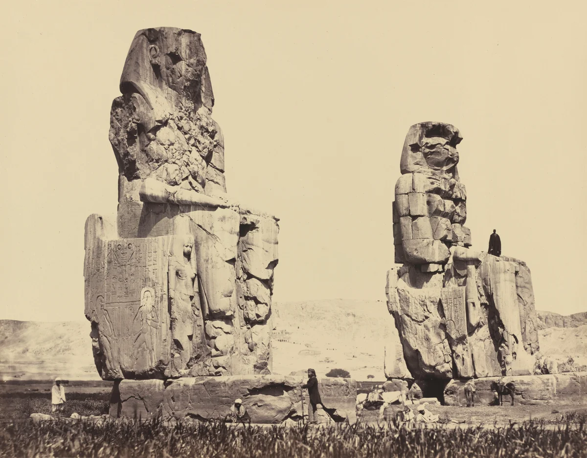 The Statues of the Plain, Thebes by Francis Frith, photograph, 1858