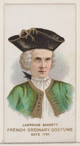 Lawrence Barrett in French Ordinary Costume of 1730, from the set Actors and Actresses, First Series (N70) for Duke brand cigarettes by W. Duke, Sons & Co., print, 1888-1889