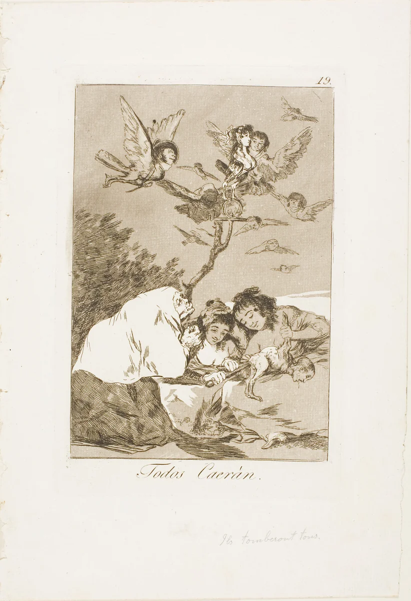 All Will Fall, plate 19 from Los Caprichos by Francisco José de Goya, print, 1797-1799