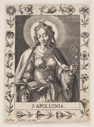 Saint Apollonia by Justus Sadeler, print, 1590-1600