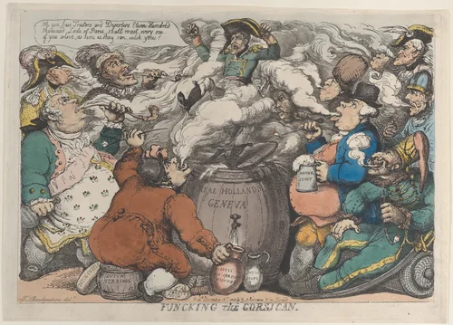 Funcking the Corsican by Thomas Rowlandson, print, 1813