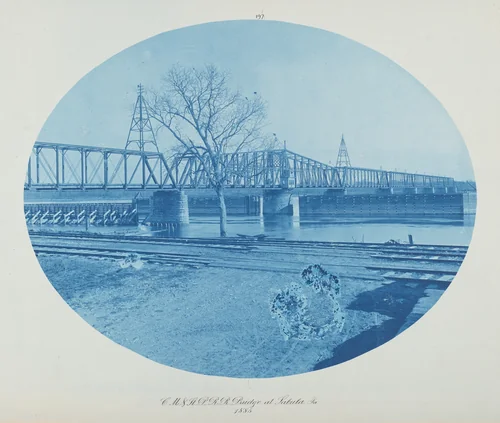 C.M. & St. P. RR Bridge at Sabula, Ia. by Henry Peter Bosse, photograph, 1885