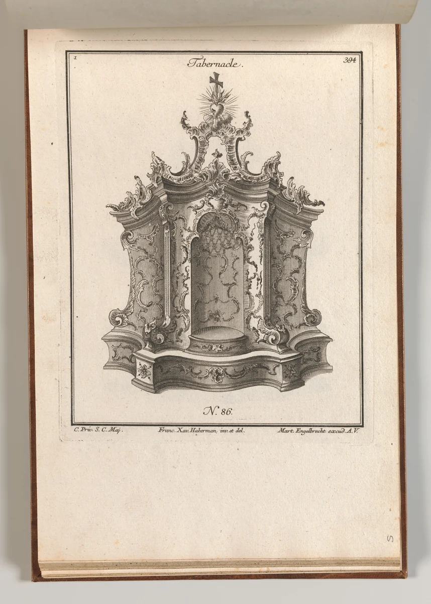 Design for a Tabernacle, Plate 1 from the series 'Tabernacle' by Franz Xavier Habermann, book, 1745-1755