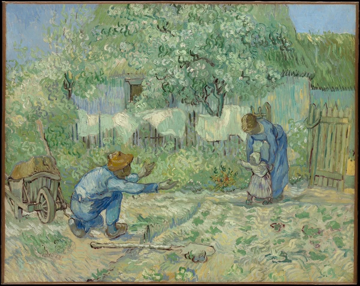 First Steps, after Millet by Vincent van Gogh, painting, 1890