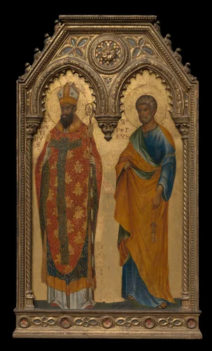 Saints Augustine and Peter by Paolo Veneziano, painting, 1345-1355