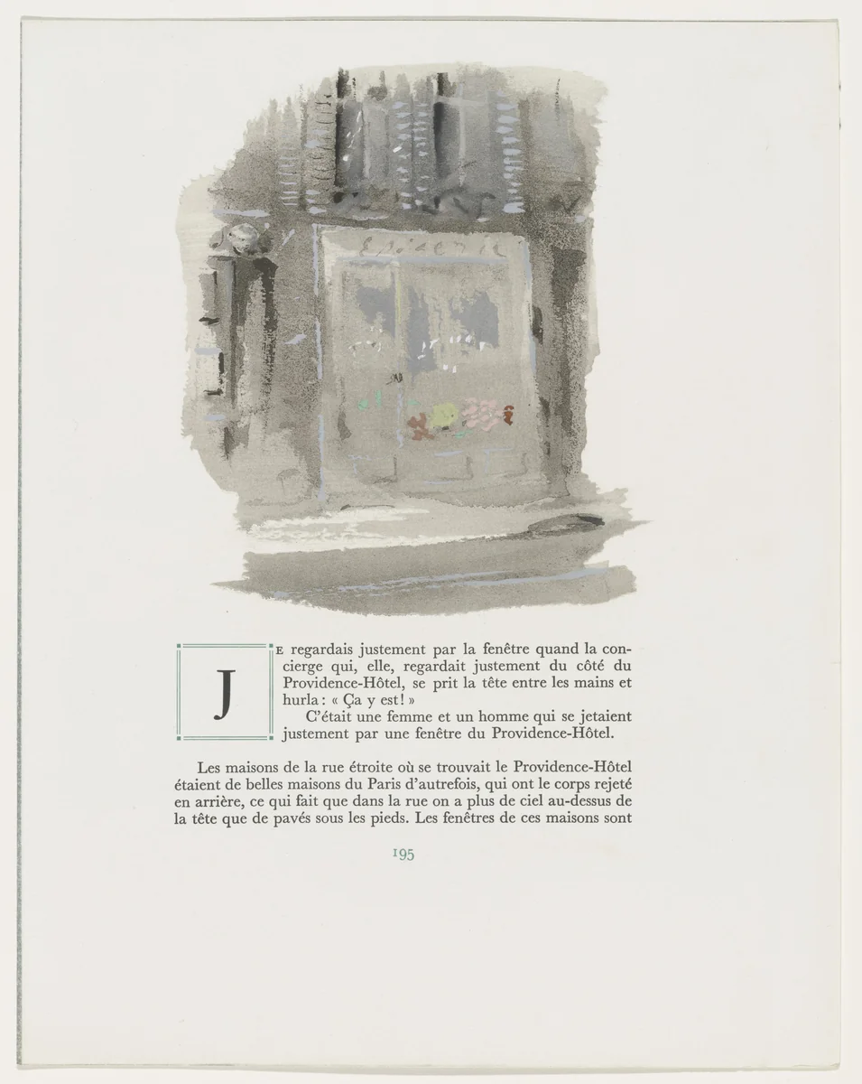 Headpiece (page 195) from Mille Regrets (A Thousand Regrets) by Christian Bérard, illustrated book, 1947