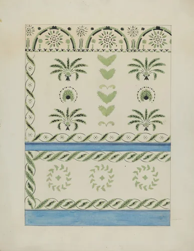 Stencilled Wall Decoration by Ray Holden, index of american design, 1936