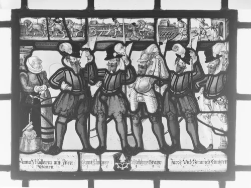 Anna Muller as donor with her five sons by Franz Fallenter, other, 1599