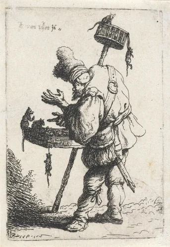 Rattenvanger by Jan Gillisz van Vliet, print, 1632