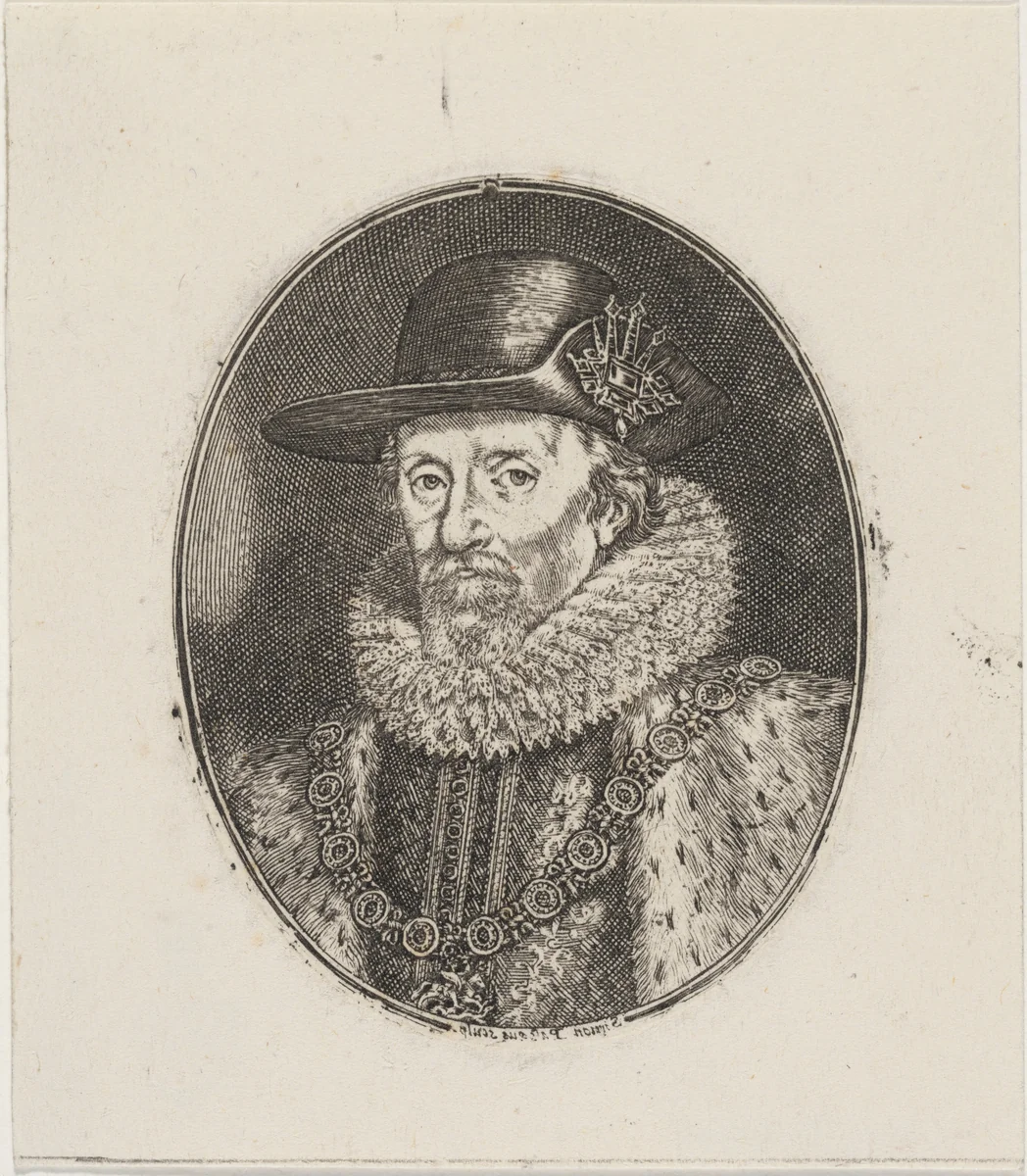 James I, King of England by Simon van de Passe, print, 1595-1647