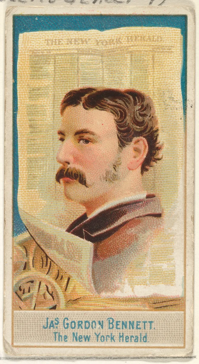 James Gordon Bennett, The New York Herald, from the American Editors series (N1) for Allen & Ginter Cigarettes Brands by Allen & Ginter, print, 1887