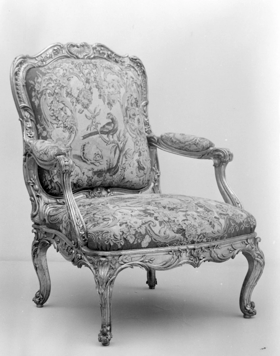 Armchair seat by Beauvais, textile, 1754-1756