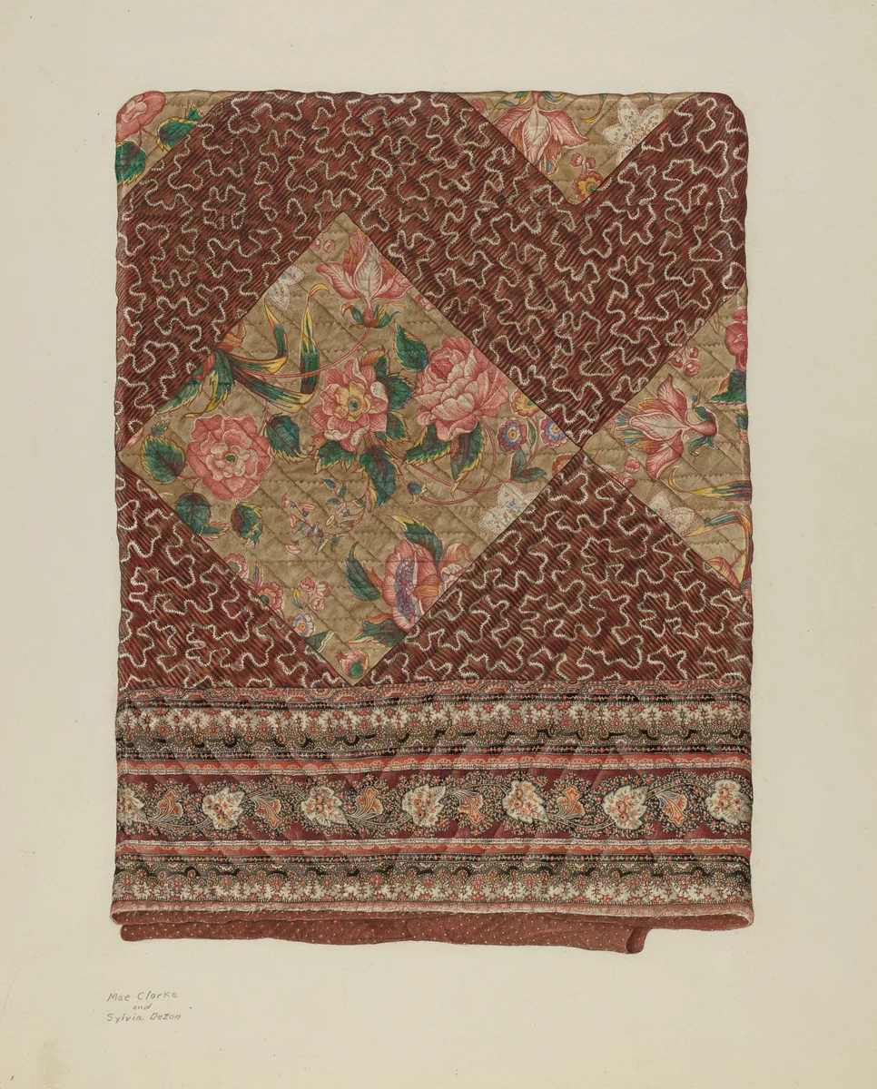 Bedspread by Mae Clarke; Sylvia Dezon, index of american design, 1940