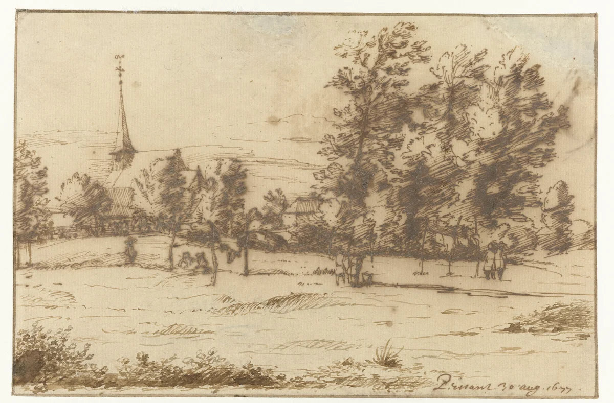 Peissant by Constantijn Huygens, drawing, 1677