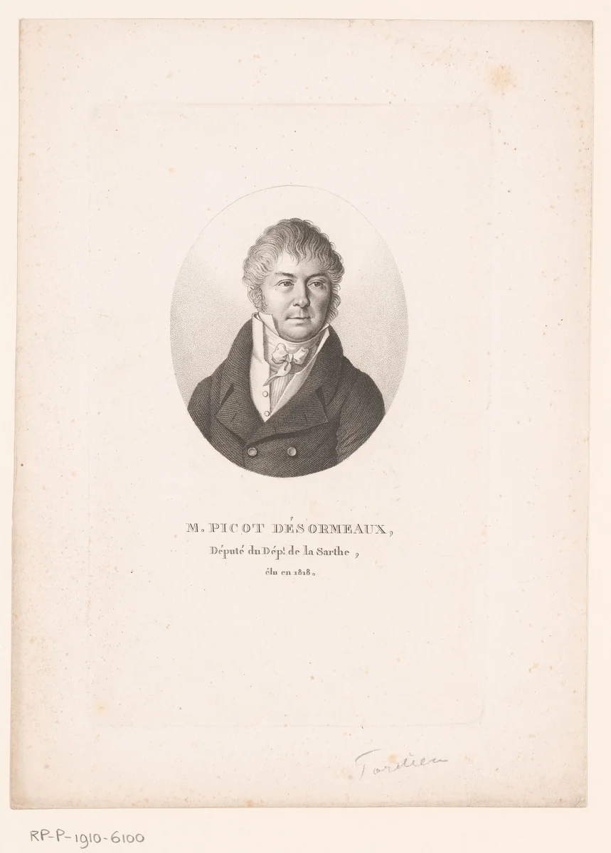 Portret van Marie Jean Charles Picot-Desormeaux by Ambroise Tardieu, print, 1820-1821