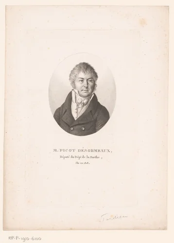 Portret van Marie Jean Charles Picot-Desormeaux by Ambroise Tardieu, print, 1820-1821