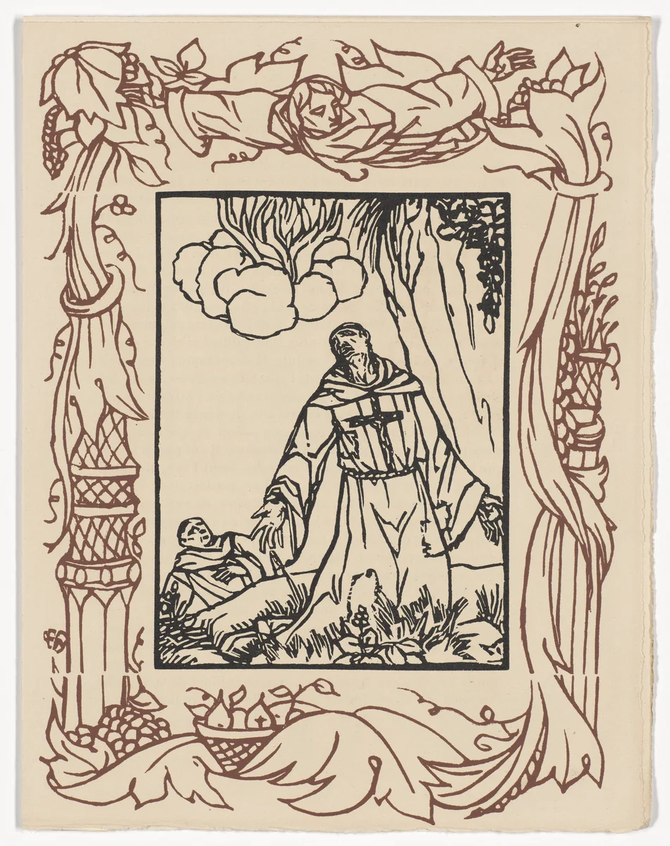 Plate (page 337) from Les Petites Fleurs de St. François (The Little Flowers of St. Francis) by Émile Bernard, illustrated book, 1928