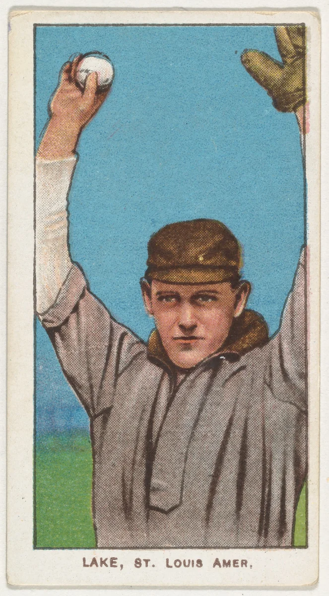 Lake, St. Louis, American League, from the White Border series (T206) for the American Tobacco Company by American Tobacco Company, print, 1909-1911