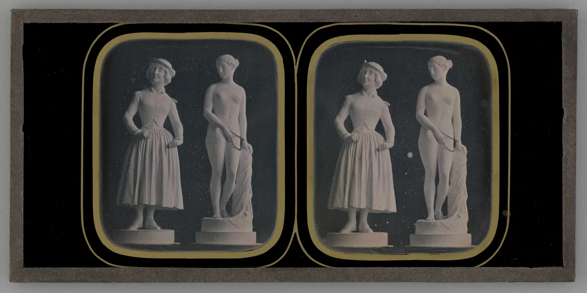 Untitled (Two Statues) by Dubiscq Soleil, photograph, 1853