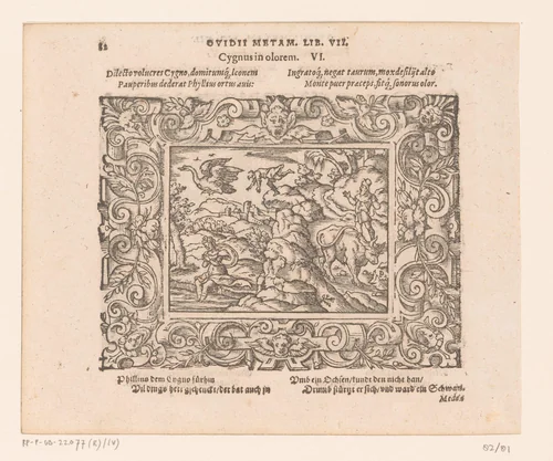 Cycnus en Phylius by Virgilius Solis, print, 1569