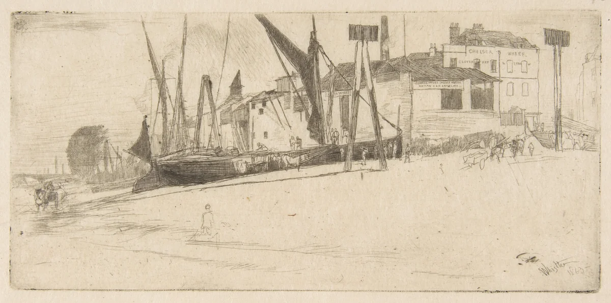 Chelsea Wharf by James McNeill Whistler, print, 1863