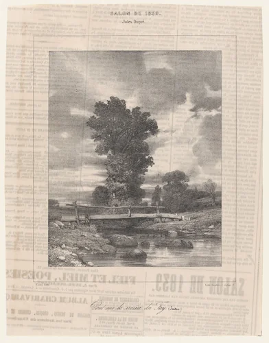 Bridge on the River Fay by Eugène Cicéri, print, 1839