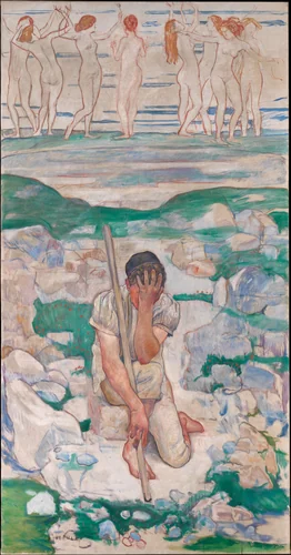 The Dream of the Shepherd (Der Traum des Hirten) by Ferdinand Hodler, painting, 1896
