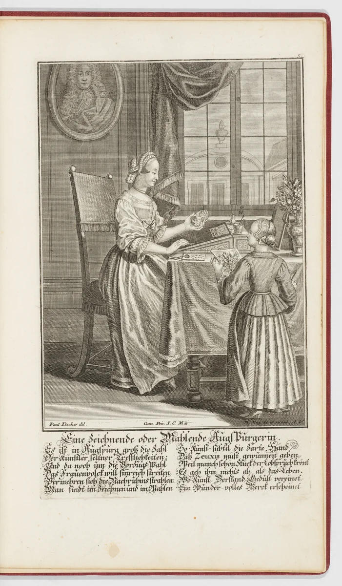 Jungfrauen Arbeit, Kunst, und Fleiss by Paul Decker, book, 1730-1745