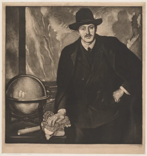 John Masefield by William Strang, print, 1900-1922