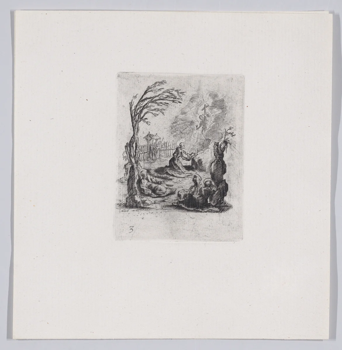 Reverse Copy of Jésus au Jardin des Oliviers (Jesus in the Garden of Olives), from La Petite Passion (The Little Passion) by anonymous, print, 1624-1700