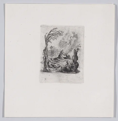 Reverse Copy of Jésus au Jardin des Oliviers (Jesus in the Garden of Olives), from La Petite Passion (The Little Passion) by anonymous, print, 1624-1700