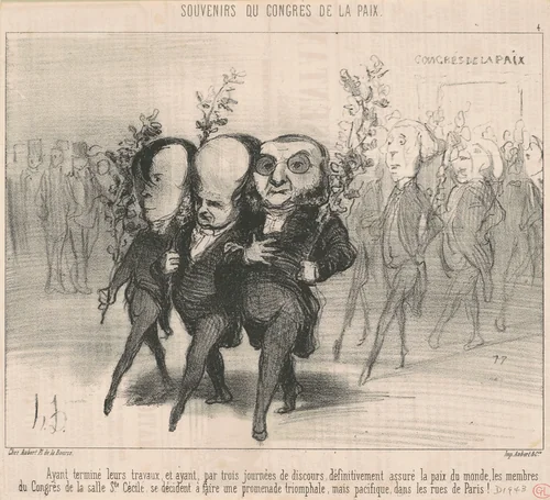 Ayant terminé leurs travaux ... by Honoré Daumier, print, 1849