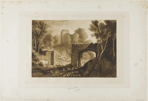 East Gate, Winchelsea, plate 67 from Liber Studiorum by Joseph Mallord William Turner, print, 1819