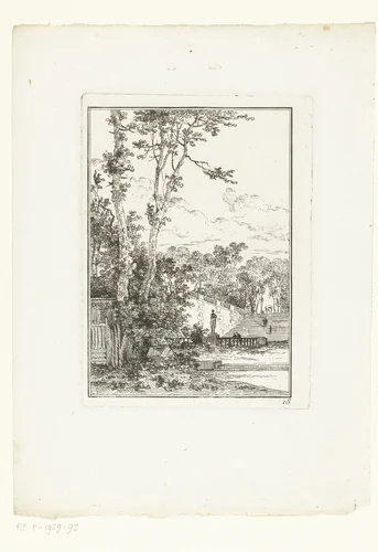 Verwaarloosd park by Louis Gabriel Moreau, print, 1770-1805