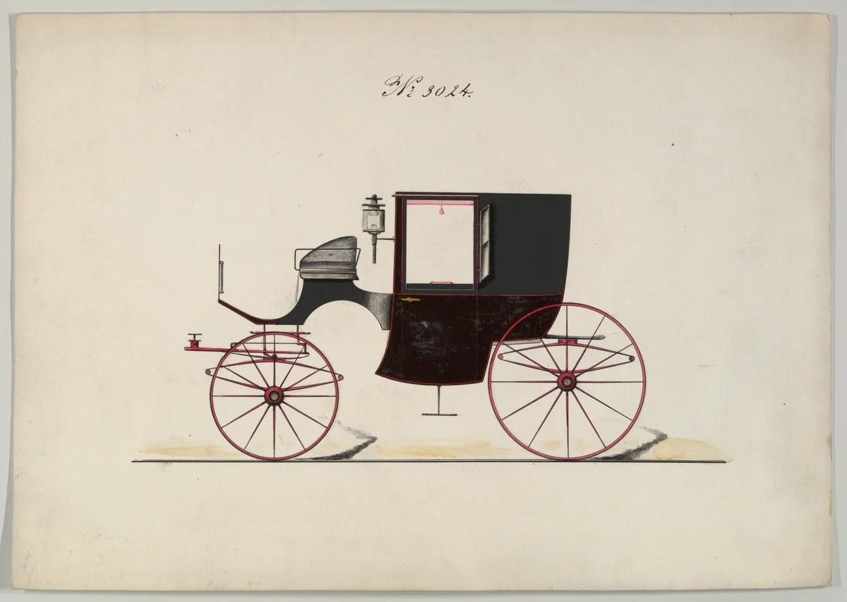 Brougham #3024 by Brewster & Co., drawing, 1874
