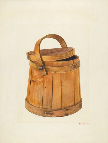 Maple Sugar Bucket by Chris Makrenos, index of american design, 1940