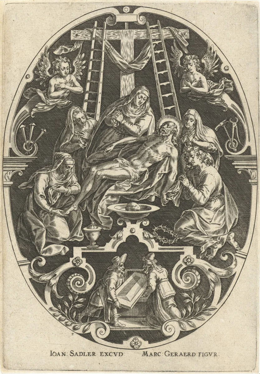 Bewening van Christus by Johann Sadeler, print, 1560-1600