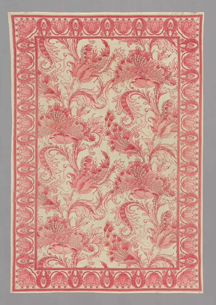 Tablecloth or Bedcover probably titled "Ragged Poppy" by John Scarratt Rigby, textile, 1902