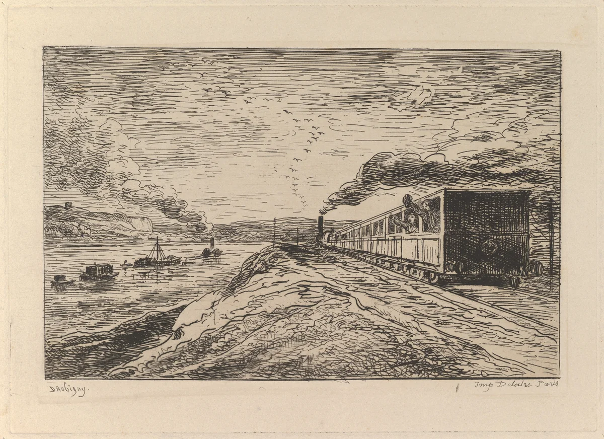 Le Départ (Le Retour), from Le Voyage en bateau by Charles-François Daubigny, print, 1861