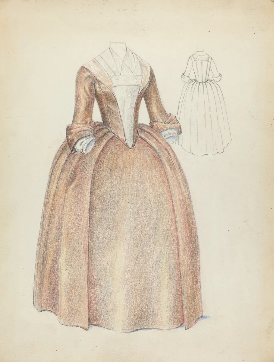 Woman's Dress by Jessie M Benge, index of american design, 1940