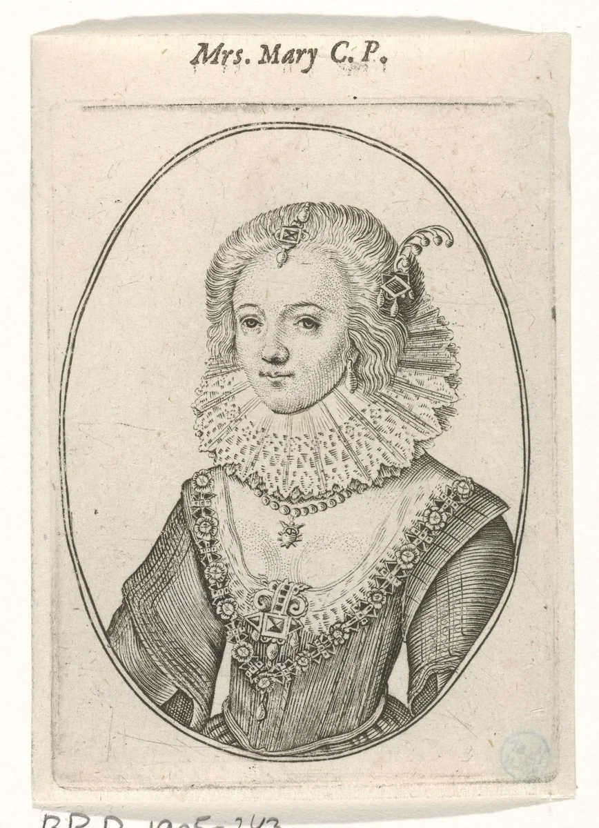 Portret van een courtisane by anonymous, print, 1630-1710