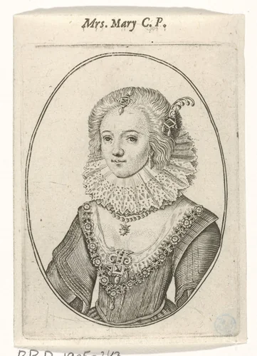 Portret van een courtisane by anonymous, print, 1630-1710